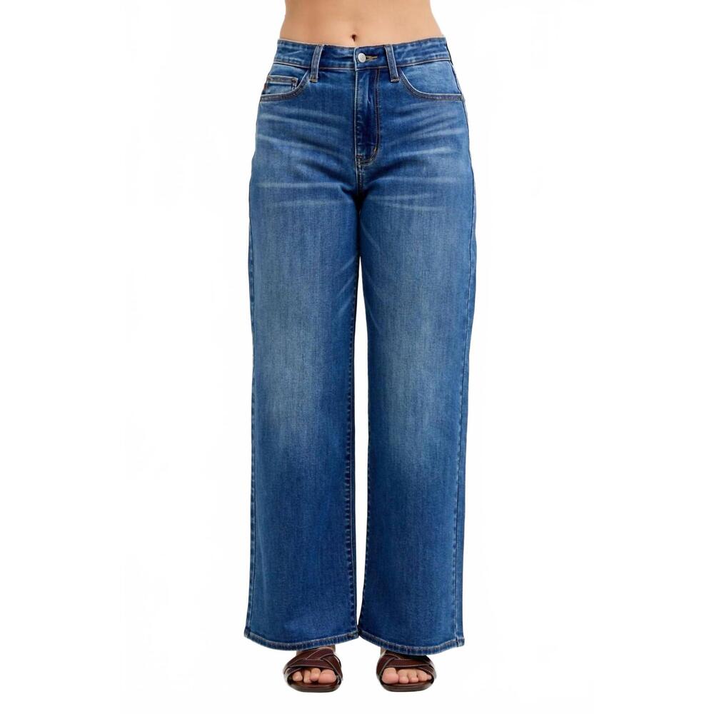 NEW JUDY BLUE high waist wilhelmena baggy fit jeans in dark wash - Picture 5 of 9